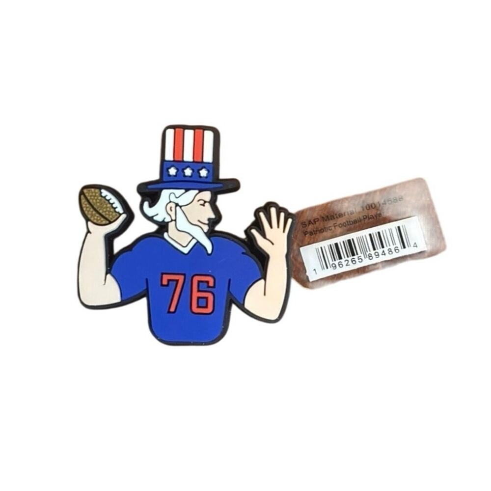 NWT Patriotic Football Player Croc Charm Uncle Sam Jibbitz